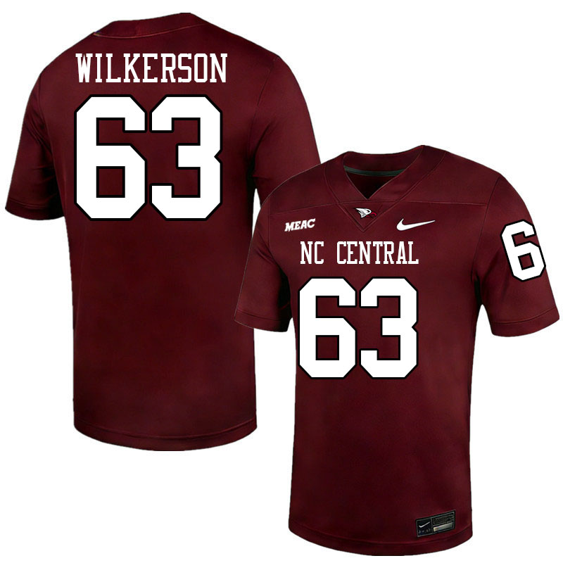 North Carolina Central Eagles #63 Doug Wilkerson College Football Jerseys,Uniforms Stitched-Maroon